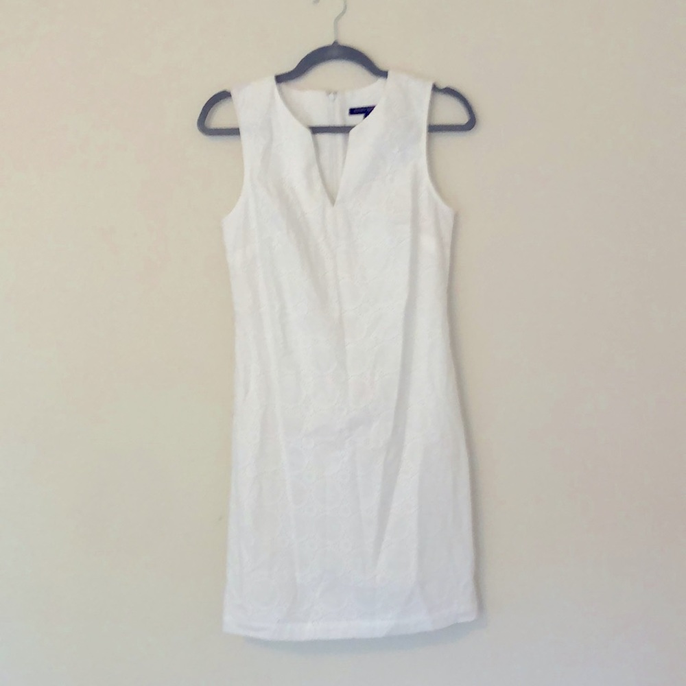 Banana Republic White Eyelet Lace V Neck Sun Dress